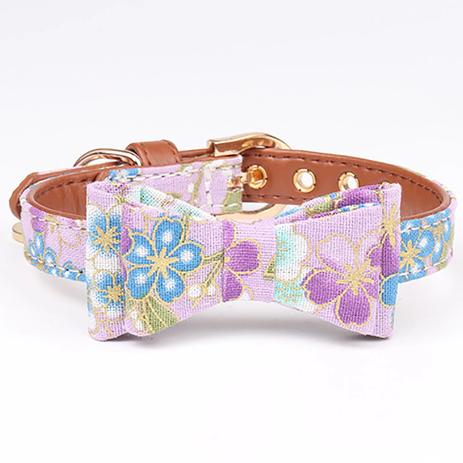 

Adjustable Pet Dog Collar Floral Printed Cute Bow Dog Collar Necklace For Small Dog Pet Clothing Accessories Supplies