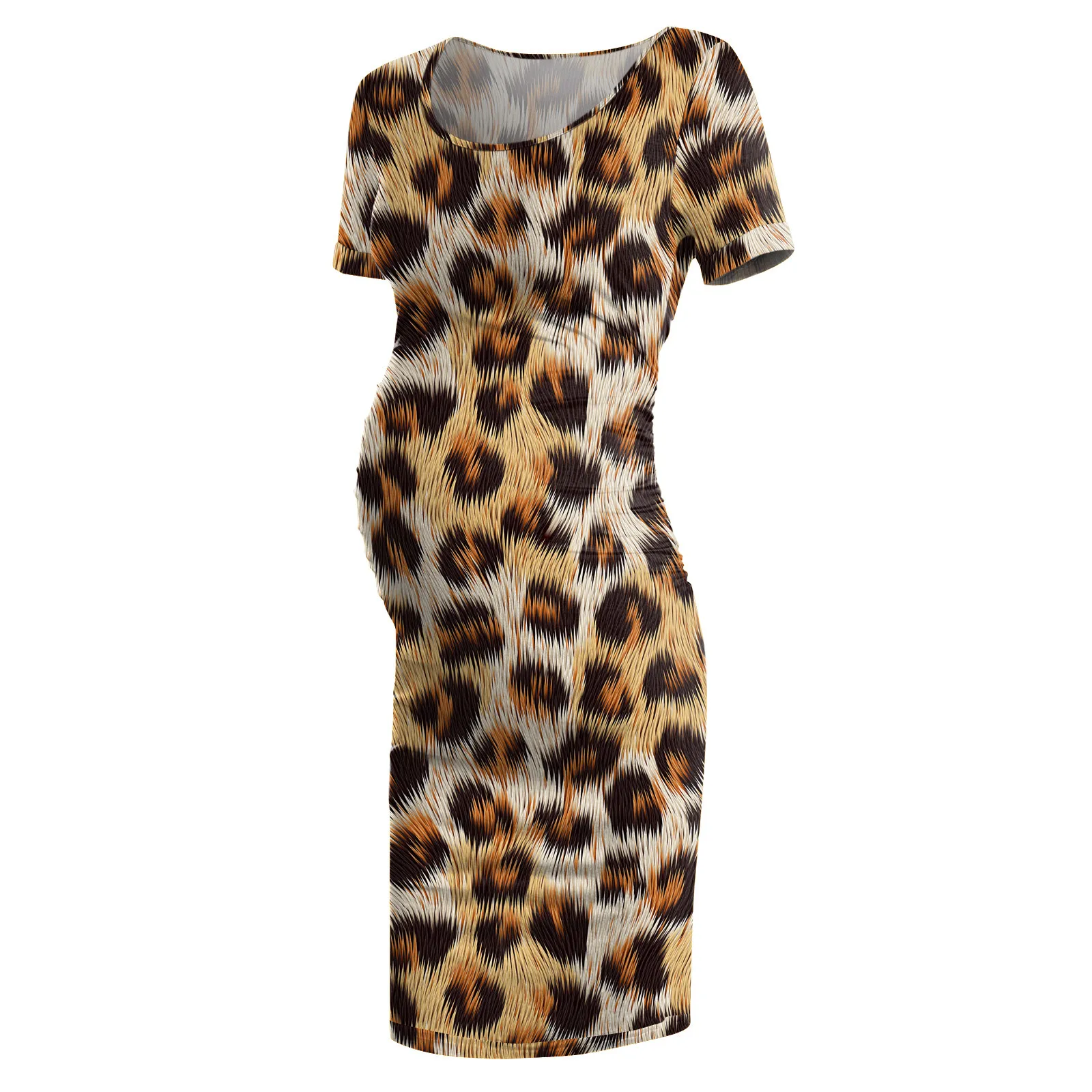 

Maternity Dresses Party Mom Pregnancy Maternity Summer Leopard Print Fashion Temperament Dresses Clothes Maternity Dress 2021