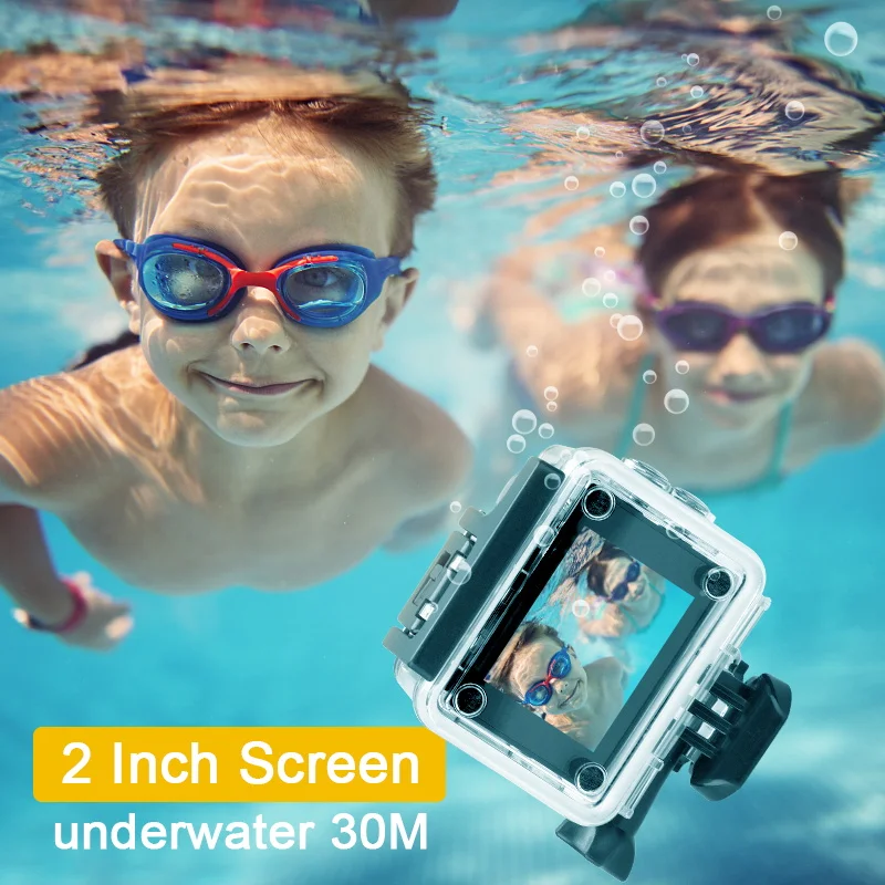 Экшн камера Ultra HD 4K WiFi экран 2 дюйма широкий угол обзора 170 ° дистанционное