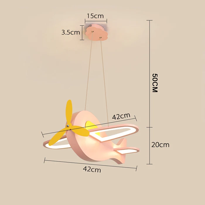 Pink 420x420mm Modern led Hanging Chandelier for Children Room boy girl kids Room Hanging Plane Dream pendant Chandelier Fixture Free Shipping - Цвет абажура: Pink 420x420mm