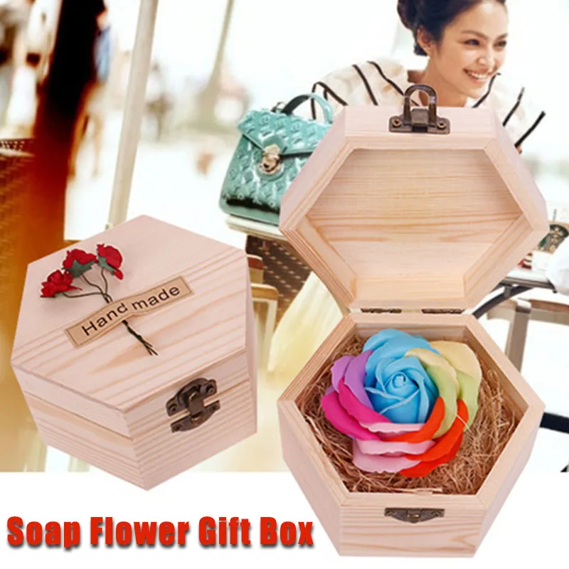 Деревянная Коробка для мыла цветок Роза Маленькая деревянная коробка подарок