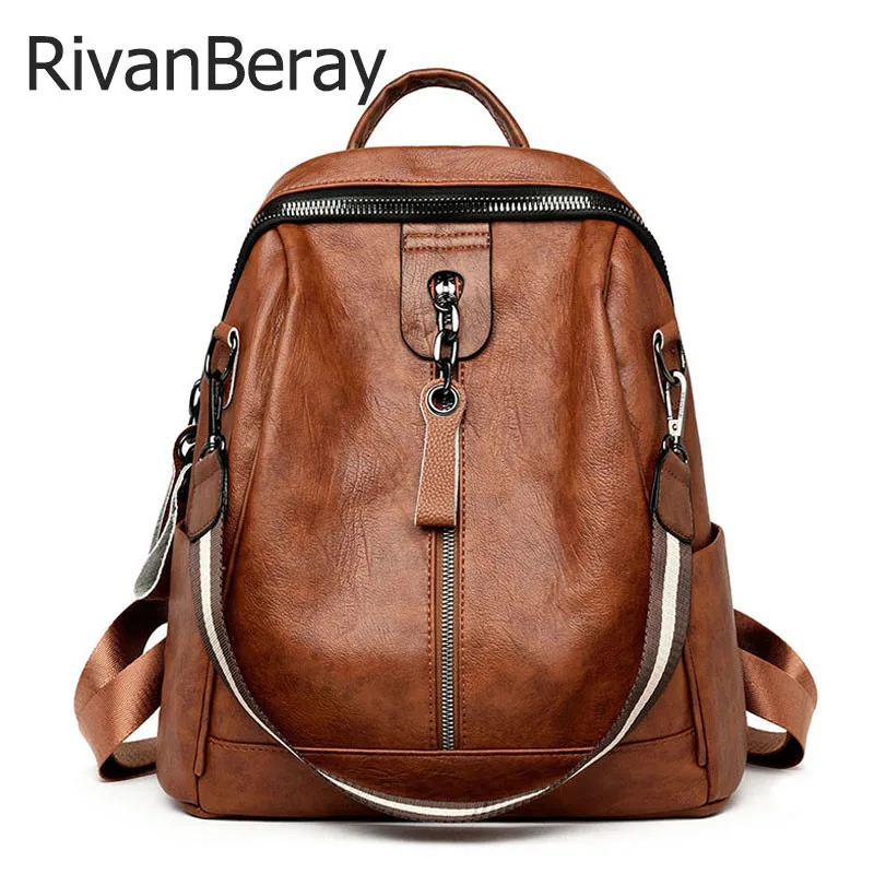 3 в 1 Для женщин кожаные рюкзаки Повседневное женские школьные сумки через плечо