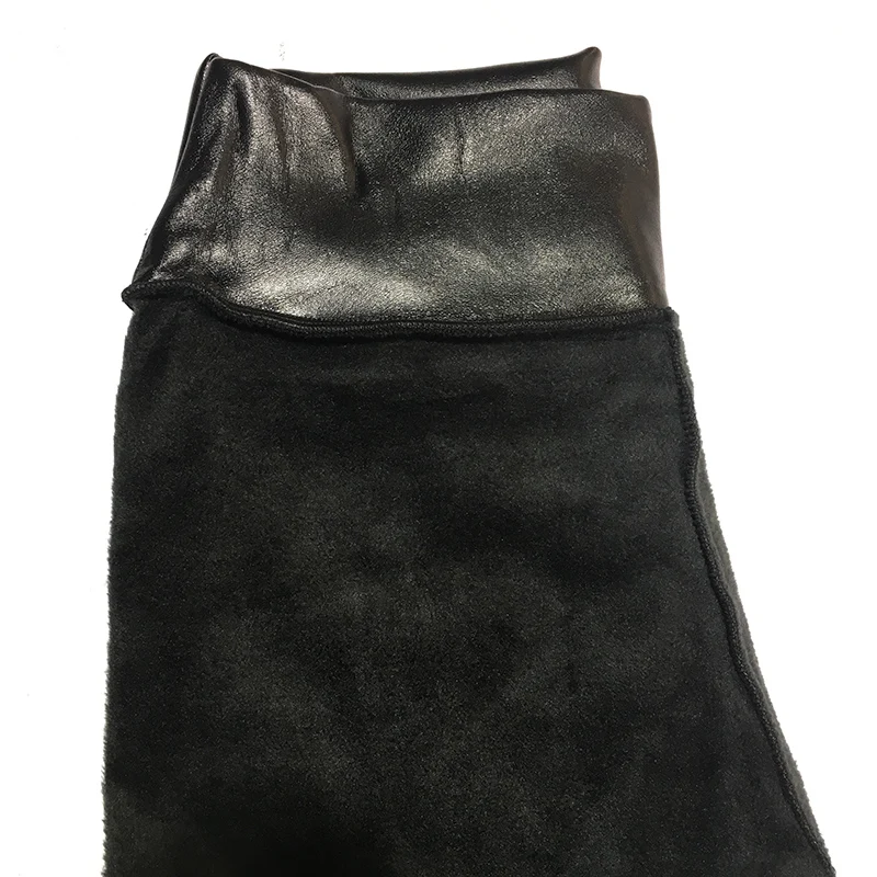 

NORMOV Winter Pants Women Black High Waist Warm Thick Trousers Women Casual Fashion Pu Leather Pants