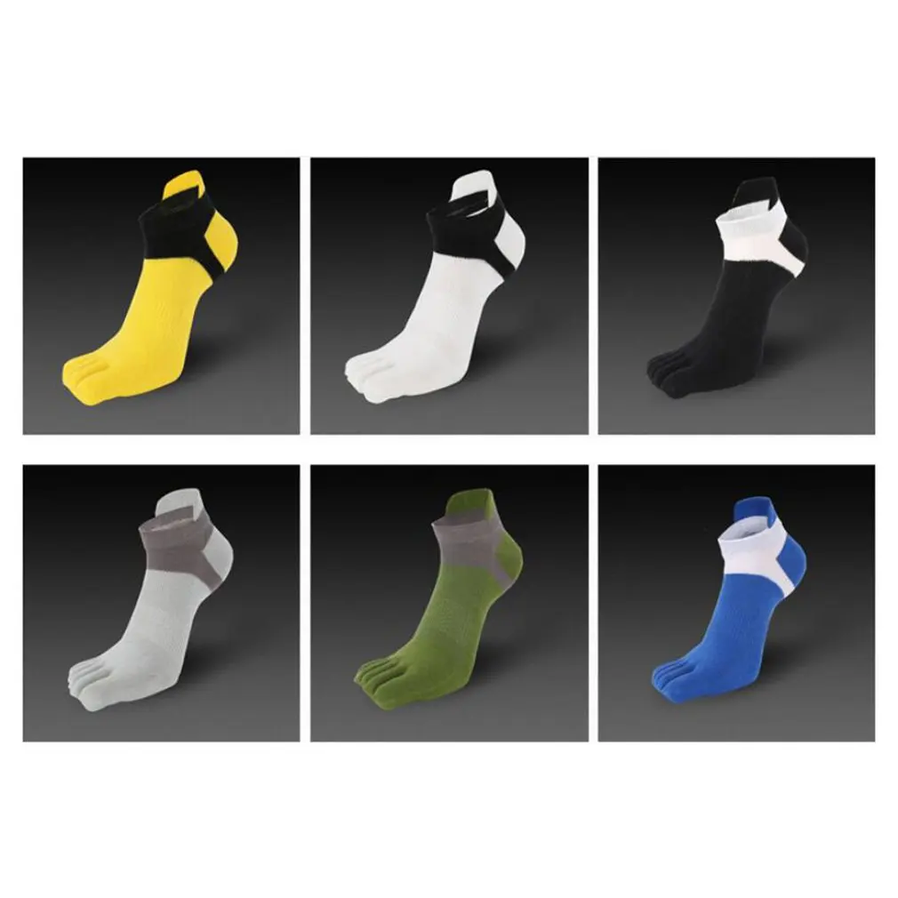 

1 Pair Summer New Universal Men'S Five-Finger Socks Cotton Casual Breathable Mesh Socks Socks Mouth And Foot Protection Design