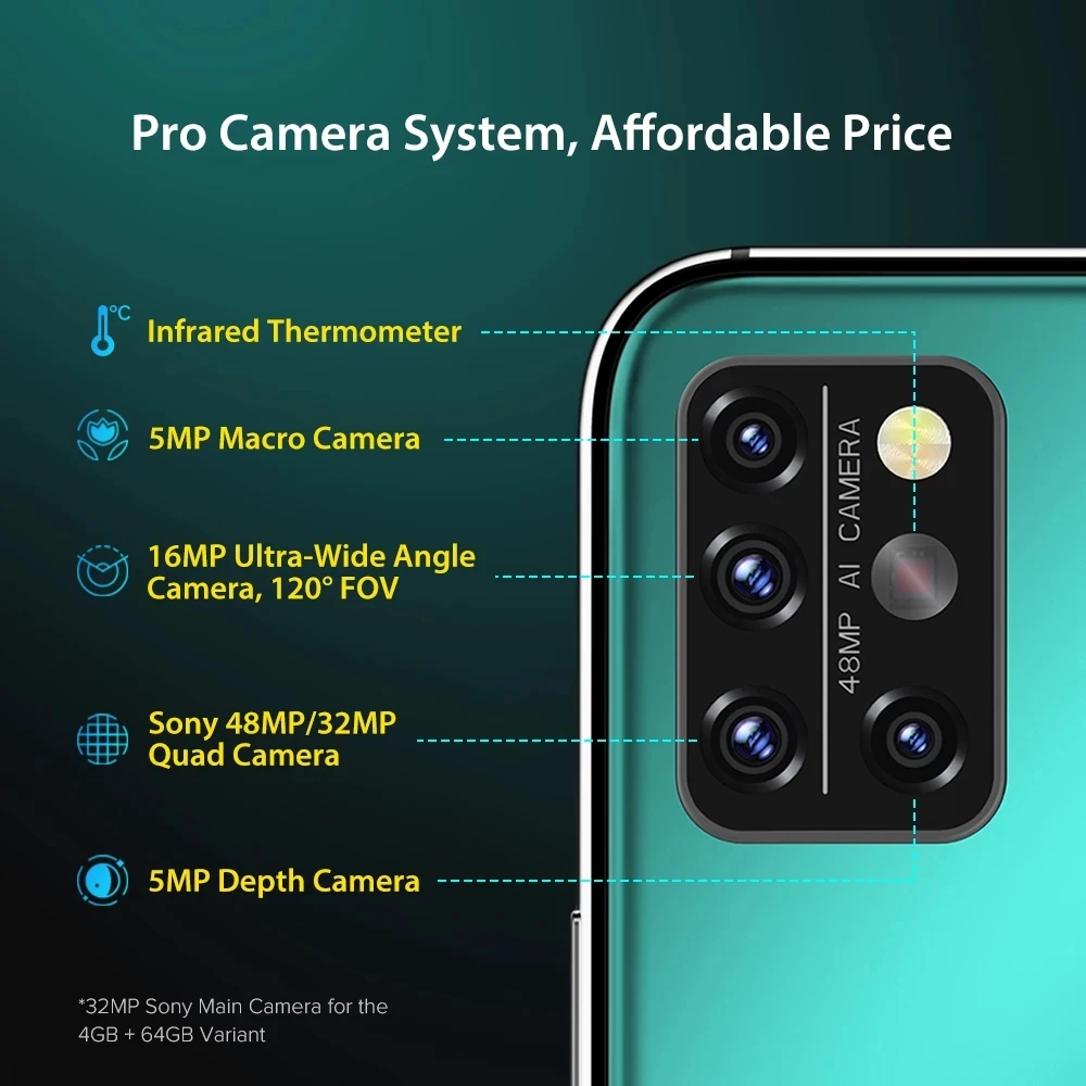 Смартфон глобальная версия UMIDIGI A9 Pro камера 24 МП Селфи 6 ГБ + 128 Восьмиядерный Helio P60