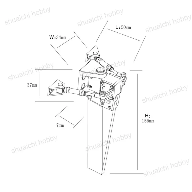 

1Set Simulation Big Rudder Steering Rudders with Shaft for CAT 1.2-1.5m RC Catamaran Brushless Electric Boat Accessories
