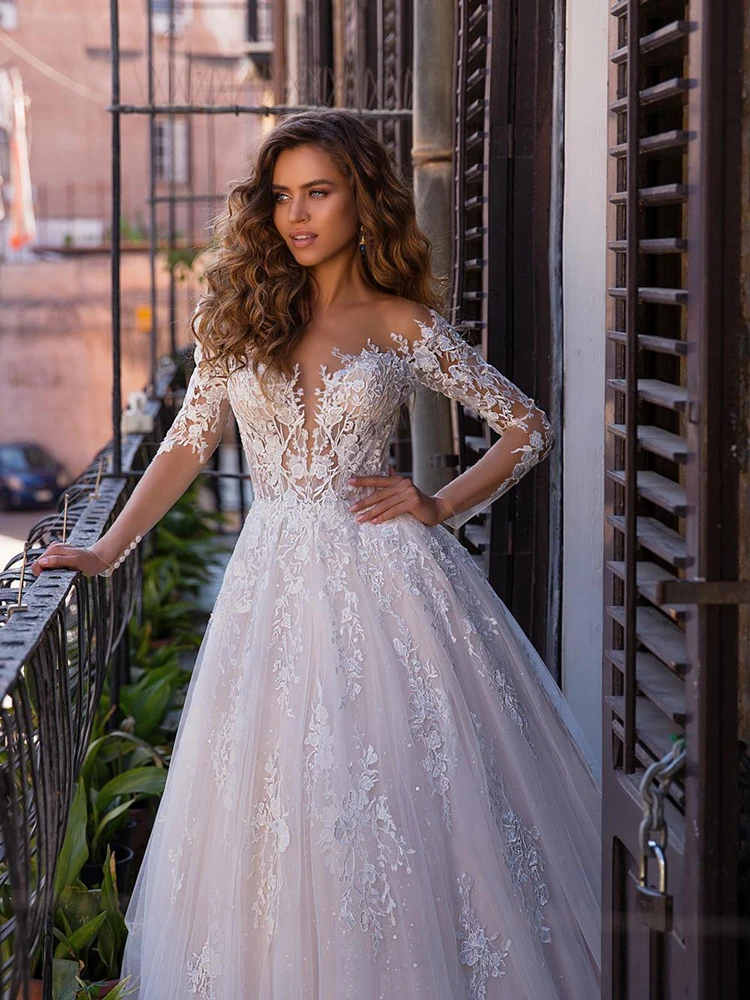 

BAZIIINGAAA Simple Wedding Dress Lace Little Beading Strapless Dress Luxury Wedding Gowns Bridal Can Be Washed Bride Dresses