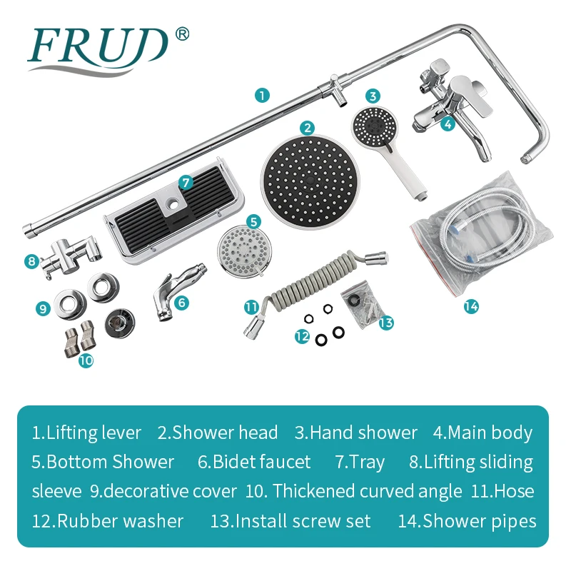 FRUD компактный смеситель для ванной комнаты душа вращается ванна носик насадка