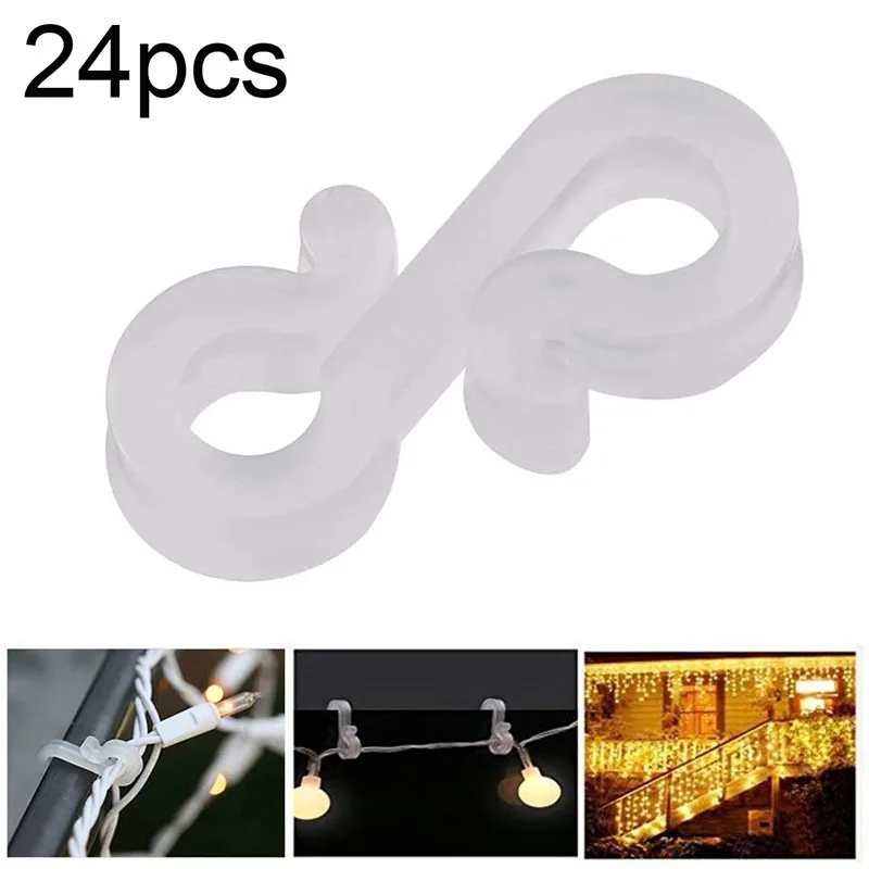 

24 Pcs Gutter Hang Hooks S Clip Hooks For Christmas Decoration Outside String Lights Seasonal Fairy Light