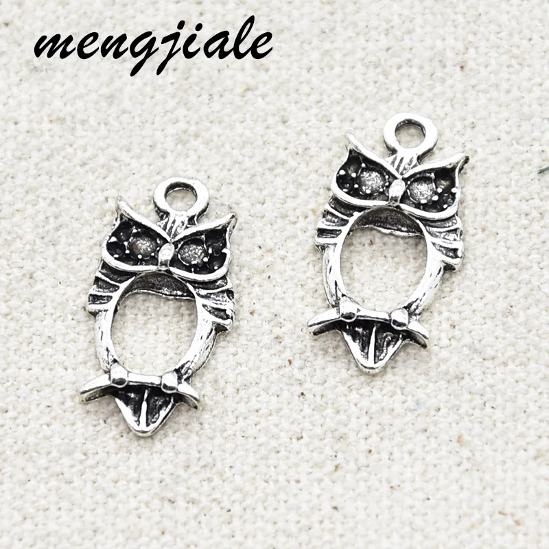 

15 шт.; Оптовая продажа; Детское нижнее белье Антикварная Серебряная Сова Подвески из цинкового сплава, цинковый сплав, метлаллическая Птица Подвески для DIY ювелирные изделия ручной работы для производства комплектующих для 23*12 мм