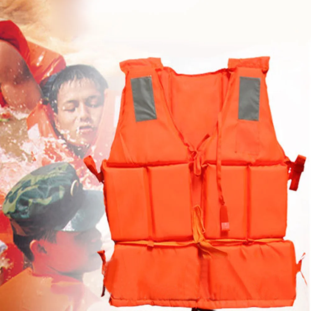 

Life jacket Lightweight Adult Nylon Foam Swimming Size with SOS Sport Durable Water Life Jacket Supplies Adjustable Life Whistle