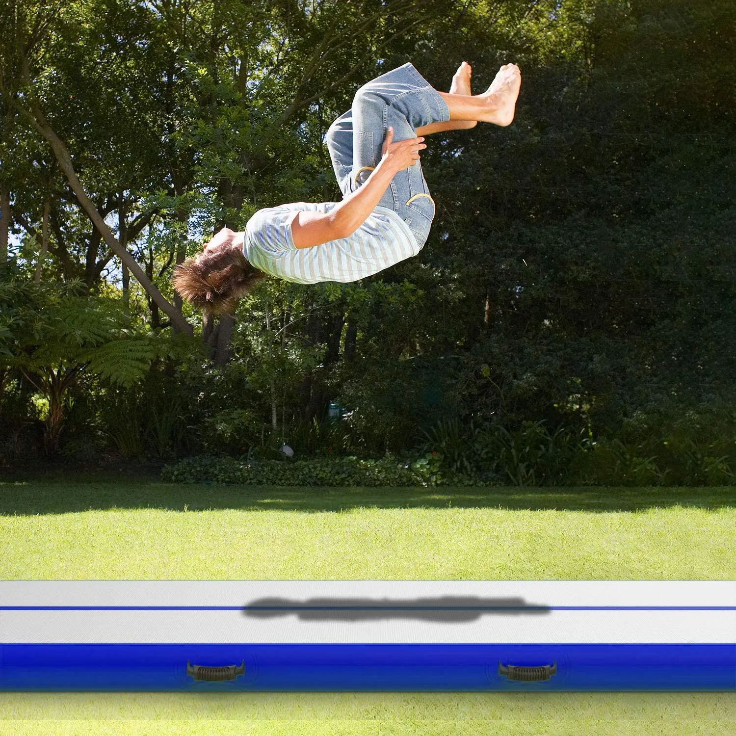 Гимнастический воздушный коврик 500x100x10 см надувной для игр напольный дома |