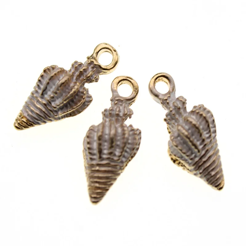 conch white 10 шт цветные морские капли масла океана Морская звезда раковина Раковины Морская Эмаль Подвески DIY браслет ожерелье серьги ювелирные изделия DIY ремесло - Окраска металла: conch white