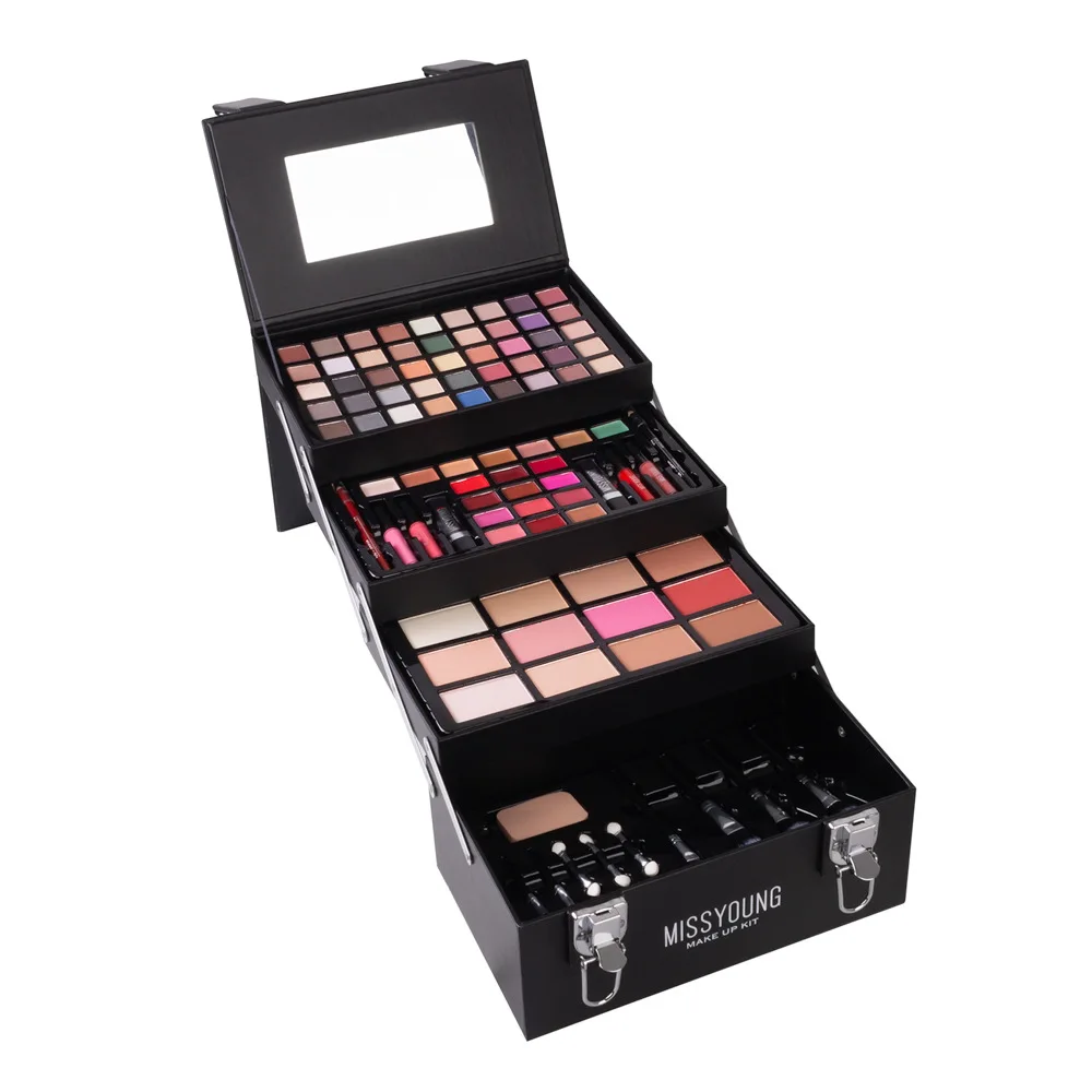 

76 Color Makeup Set Box For Women Matte Nude Eyeshadow Lipstick Lip Gloss Eyeliner liner Mascara Blush Foundation With Brush