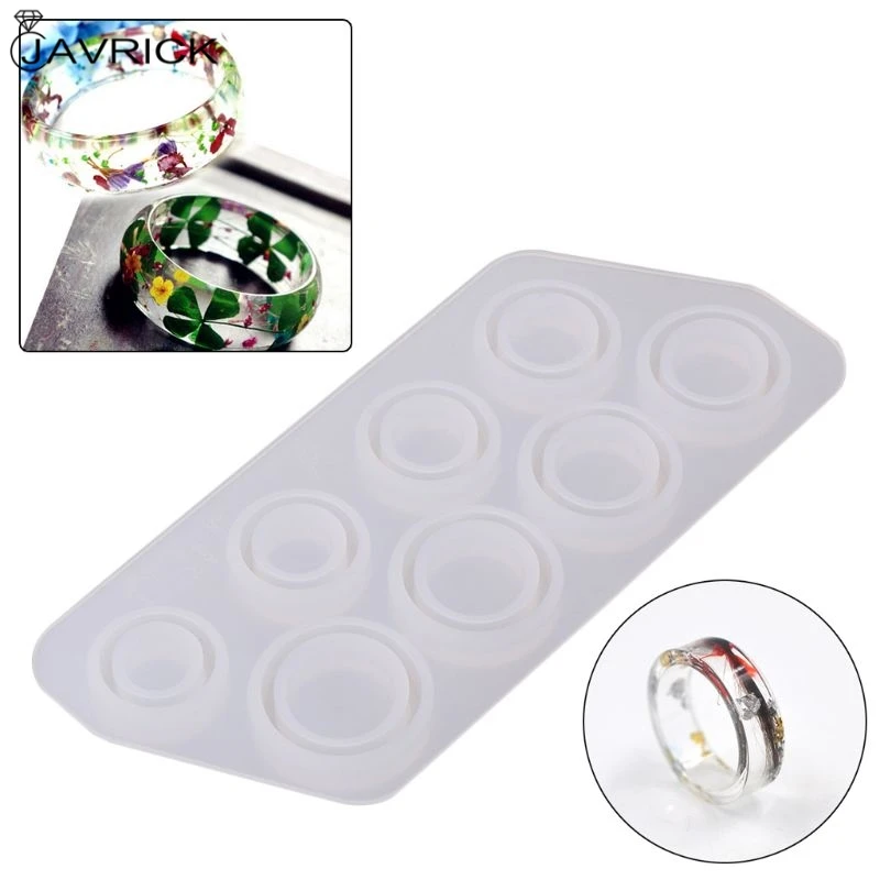 

Flat Rings Mold Collection Handmade DIY Making Ring Jewelry Silicone Mold Crystal Epoxy Mould