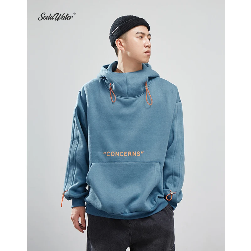 SODAWATER Men Drawstring Winter Hoodies Streetwear Hip Hop Mens and Sweatshirts High Street Loose Style 94406WS | Мужская одежда