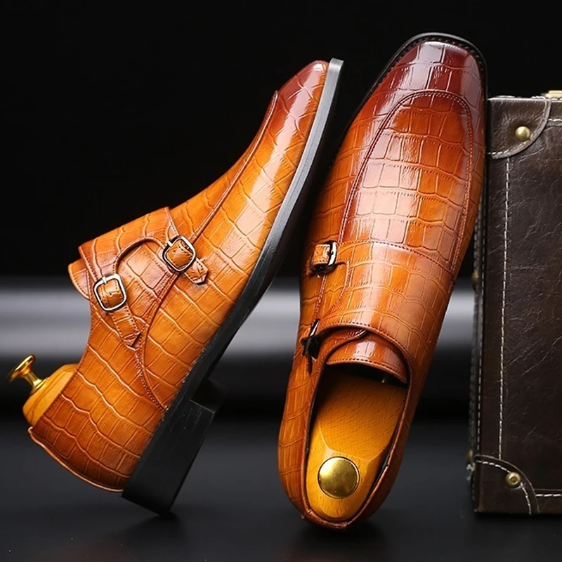 Мужская деловая кожаная обувь без шнуровки Формальные мужские лоферы на плоской