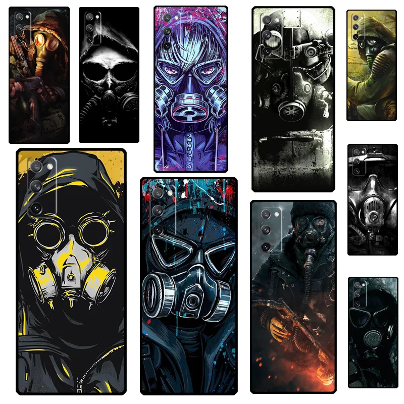 Skull Gas Mask Fundas For Samsung S22 Ultra S8 S9 S10 Plus Note 10 Note 20 Ultra S20 S21 FE Phone Case