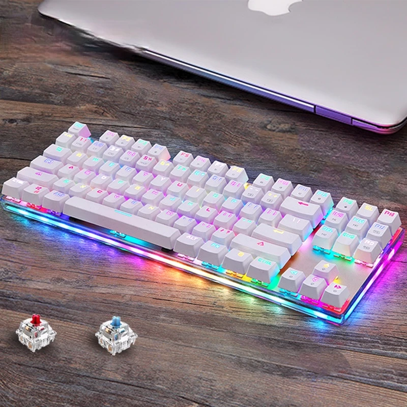

Original motospeed k87s gaming mechanical keyboard usb wired 87 keys with rgb backlight red / blue switch for computer pc gamer