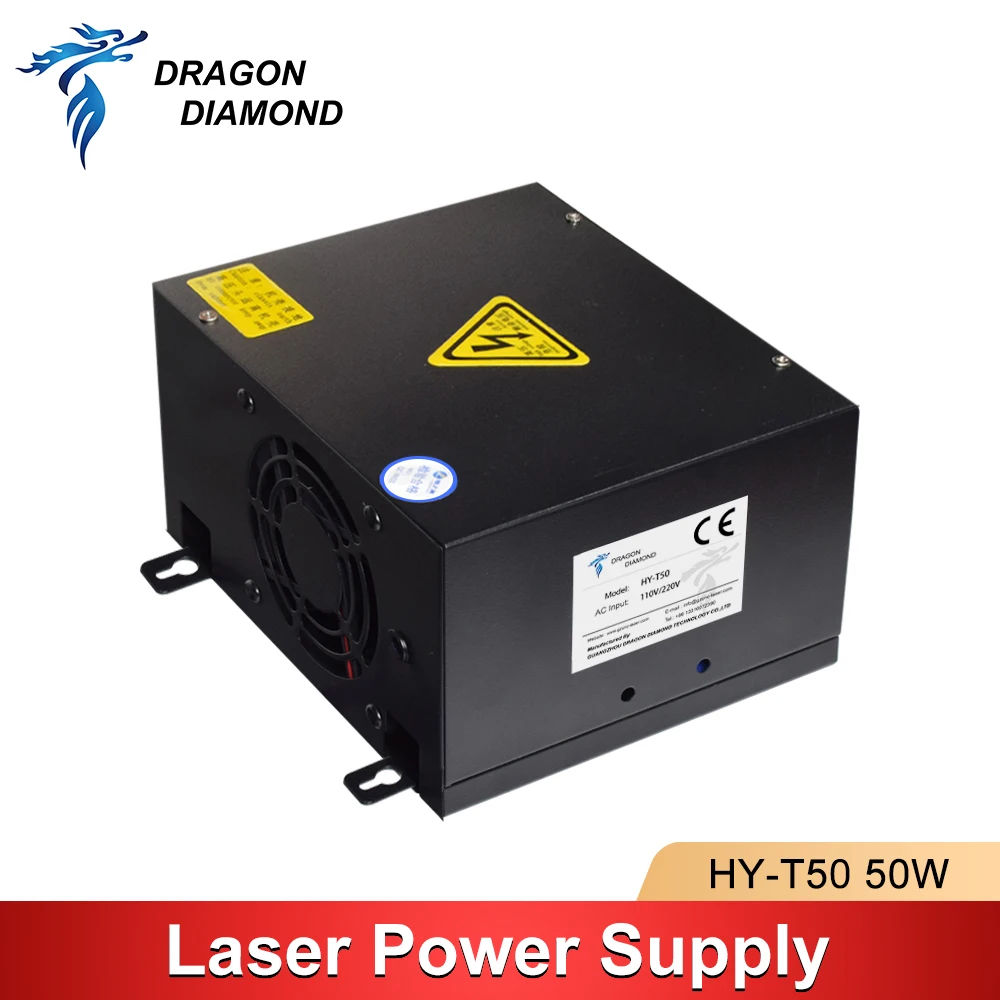 Dragon Diamond 50W CO2 Laser Power Supply for CO2 Laser Engraving Cutting Machine HY-T50 T / W Series