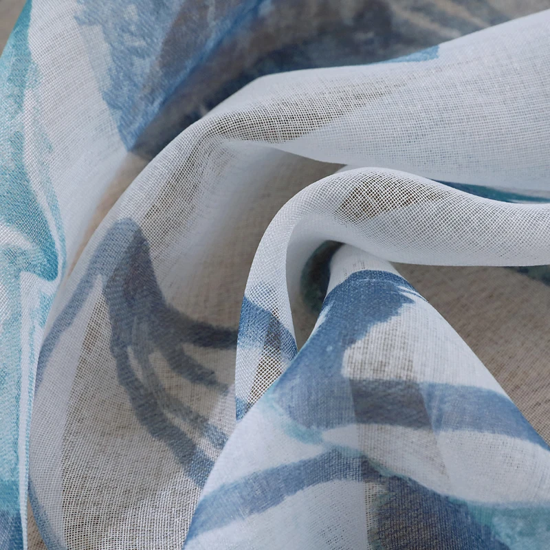 ICECUR готовые на заказ с чернильными листьями вуаль отвесный тюль занавеска s для