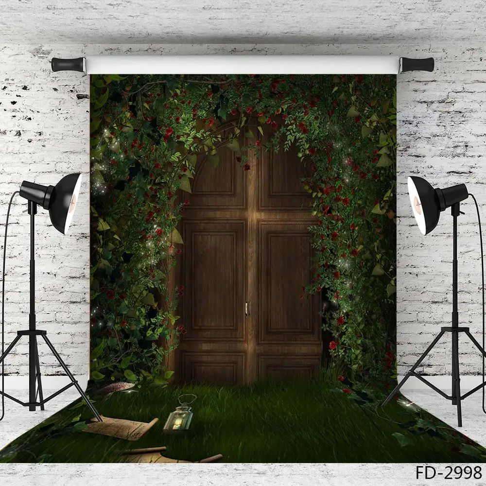 Виниловый фон для фотосъемки с изображением зеленых листьев цветов стены