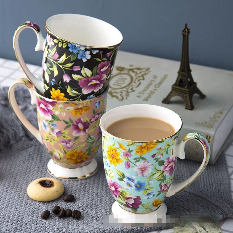 

M Nordic Bone China Tumbler Water Glass Cup Household Ceramic Cups Coffee Mug Creative Gifts Mugs Cute Flower Tea Shot Glasses