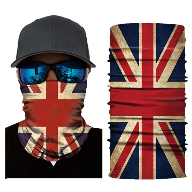 Шарф с национальным флагом США Великобритании DE IT RU для езды на мотоцикле шарф