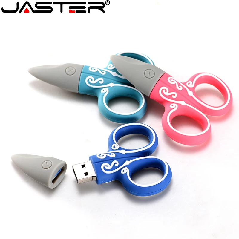 

JASTER daily necessities type 64GB USB flash drive USB2.0 4GB 8GB 16GB 64GB 128GB exquisite mini scissors U disk fashion