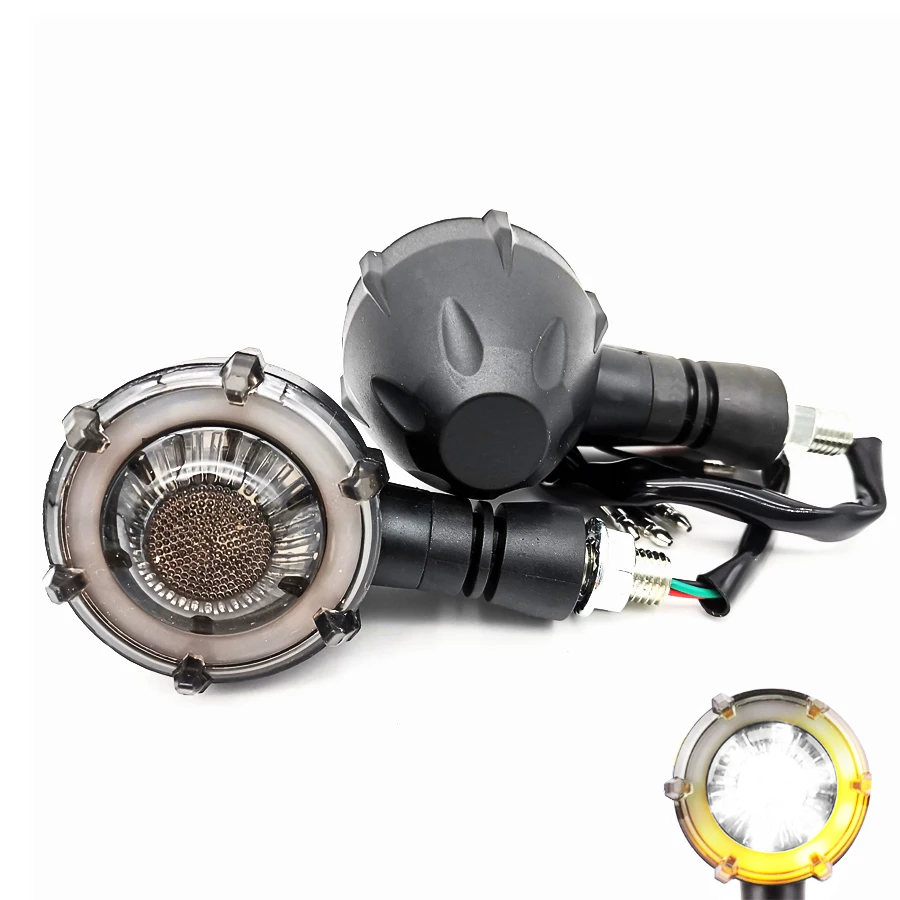 

1 Pair Motorcycle LED Flowing Rotating Turn Signal Light Blinker Racing Indicator Flasher Lamp DRL Tailight (white+Yellow)