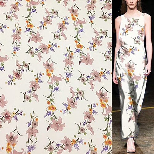 

Beige yellow background pure mulberry silk fabric silk georgette gauze silk fabric,SCG565
