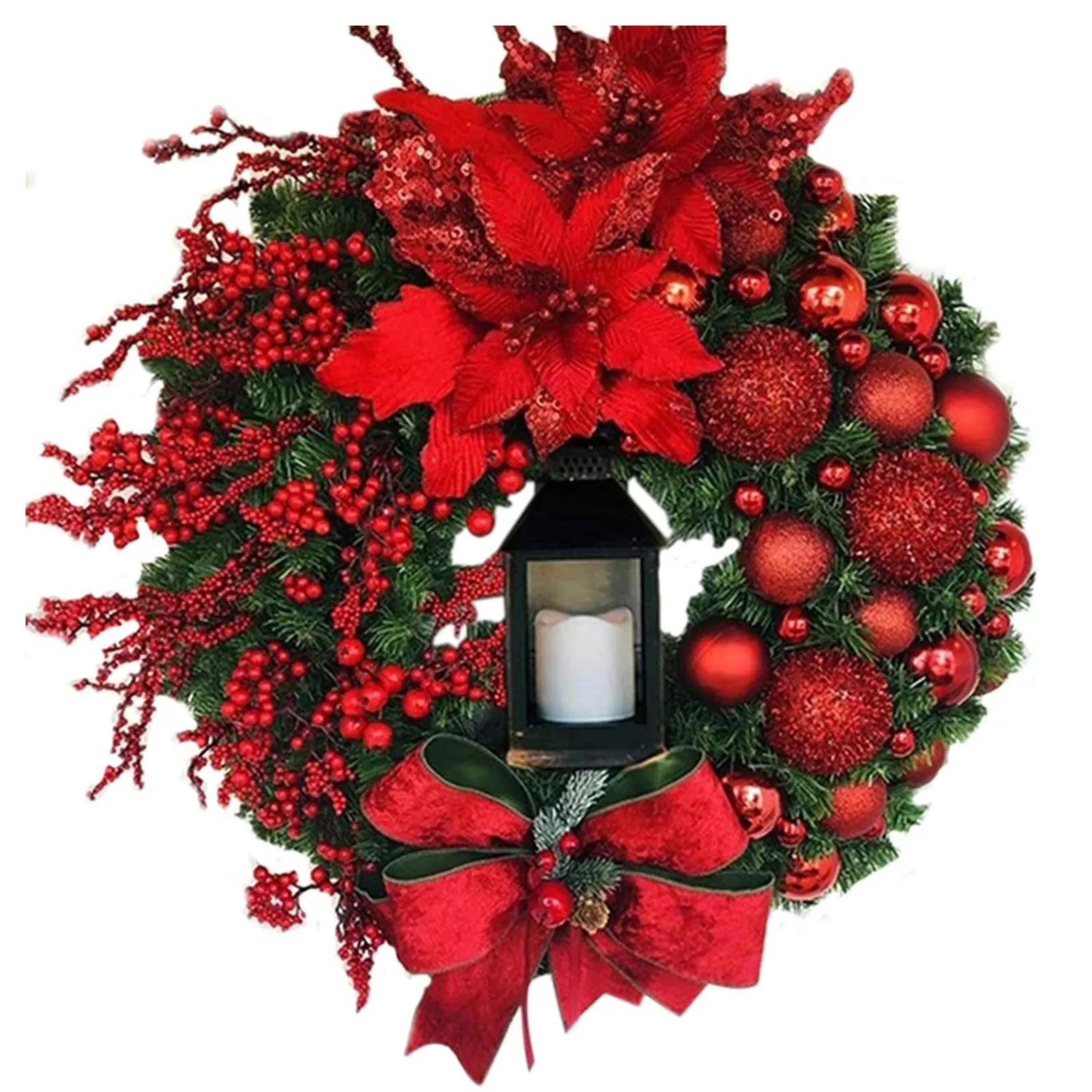 19.65in Christmas Garland With Candle Lights Window Front Decorations high quality materials Fashion design durable enough#35 | Дом и сад