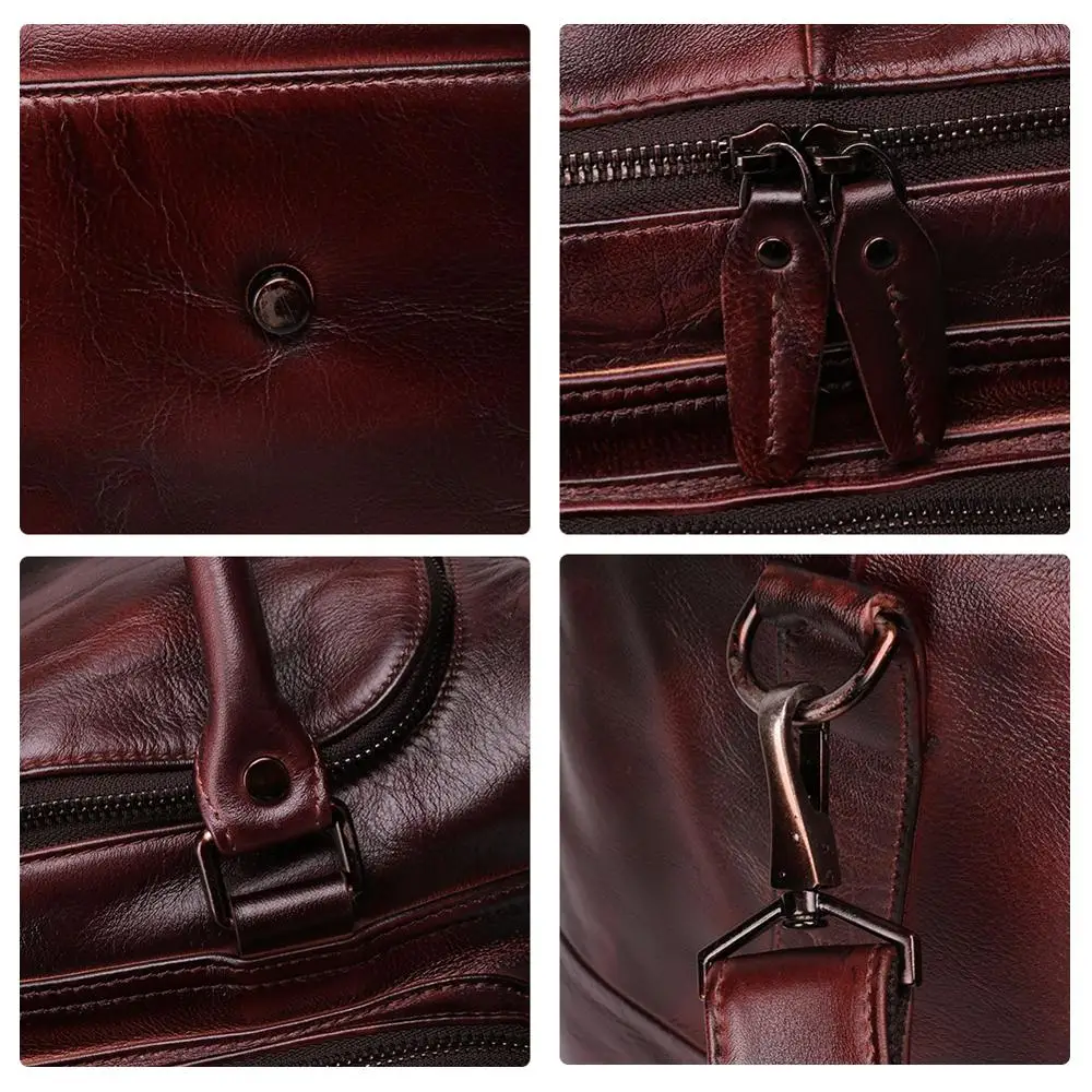 Мужская Дорожная сумка JOGUJOS из натуральной кожи винтажный вещевой мешок чемодан