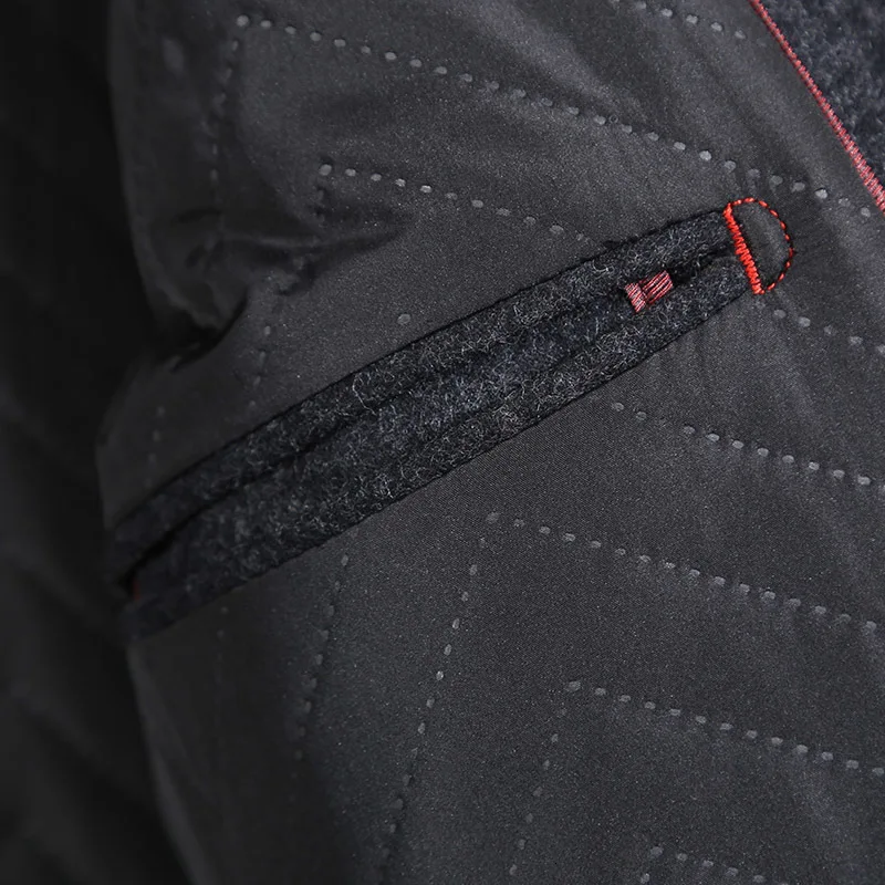 Мужское зимнее шерстяное пальто простое однотонное полупальто из смешанной