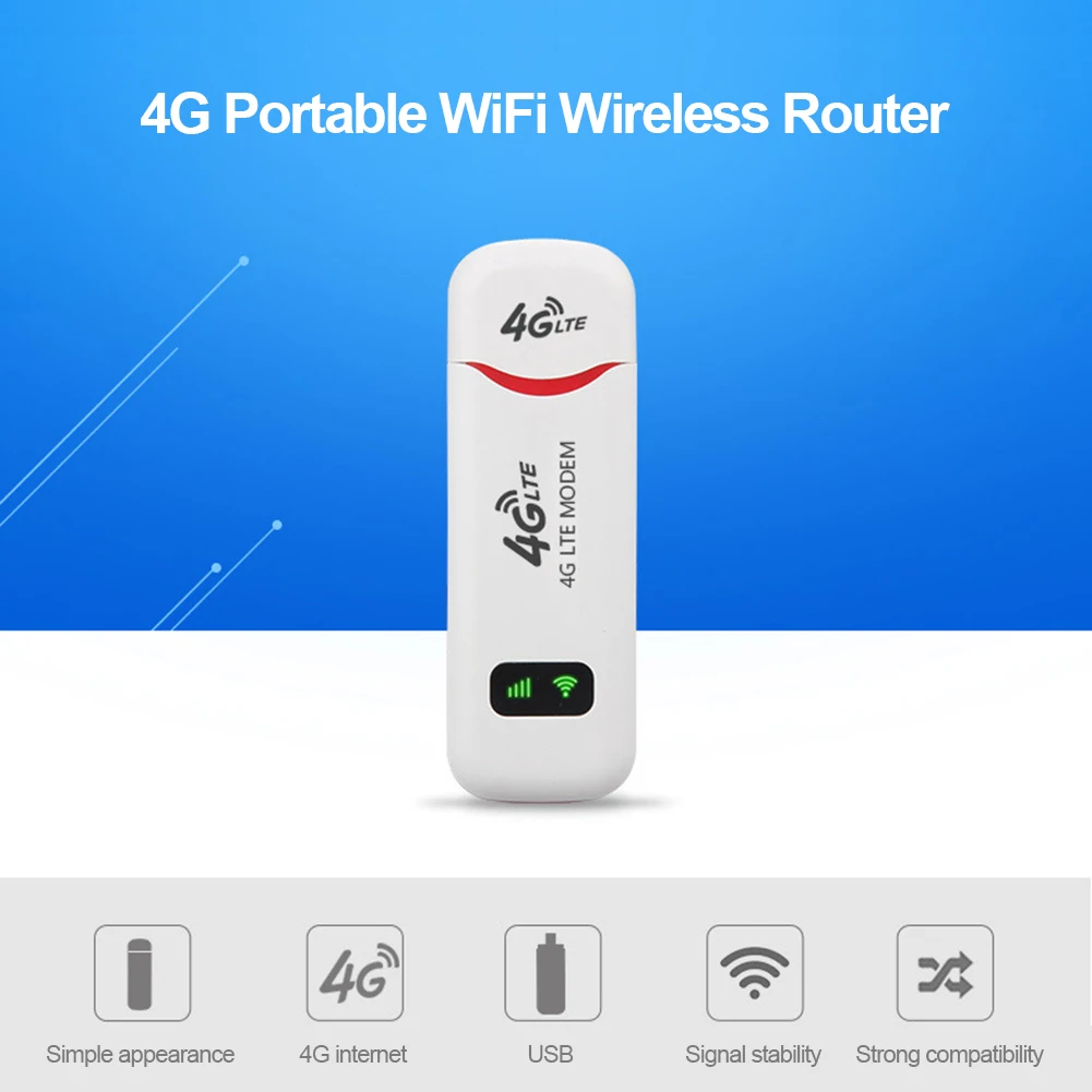 

QR91F 4G USB Modem Pocket 100Mbps Modem Hotspot Wireless Network LAN Adapter with WiFi Router Standard SIM Cad Slot