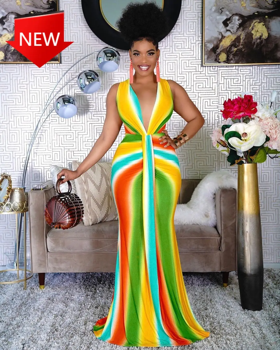 

vestido midi Party Beach Dress Backless Strap Sundress Women Clothes Women Summer Vintage Boho Striped Long Maxi Evening