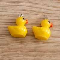 10pcs 1619mm 5 color cute duck charms for pendants necklaces keychains 3d enamel animals charms diy findings jewelry making