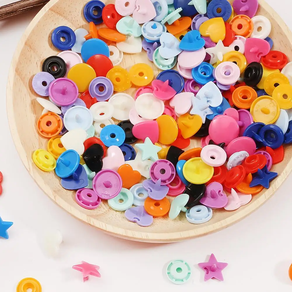 10/20set 12mm Multicolor Star Heart Shaped Plastic Snap Button Fastener Pliers Clothes Clips Garment Accessorie | Дом и сад