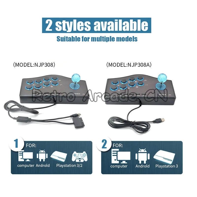 

USB Wired Game Joystick Controller Arcade 3 In 1 for PS3 Computer PC Gamepad Engineering Design Gaming Console
