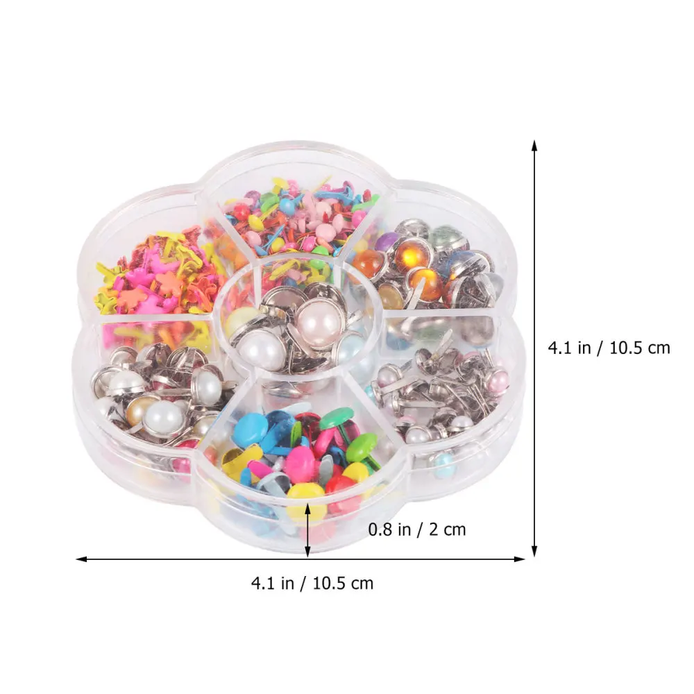 1 Box of 6-12mm Mixed Metal Mini Colorful Brads Mushroom Nails Children Handmade Nail Material DIY Craft (Box 2) | Дом и сад
