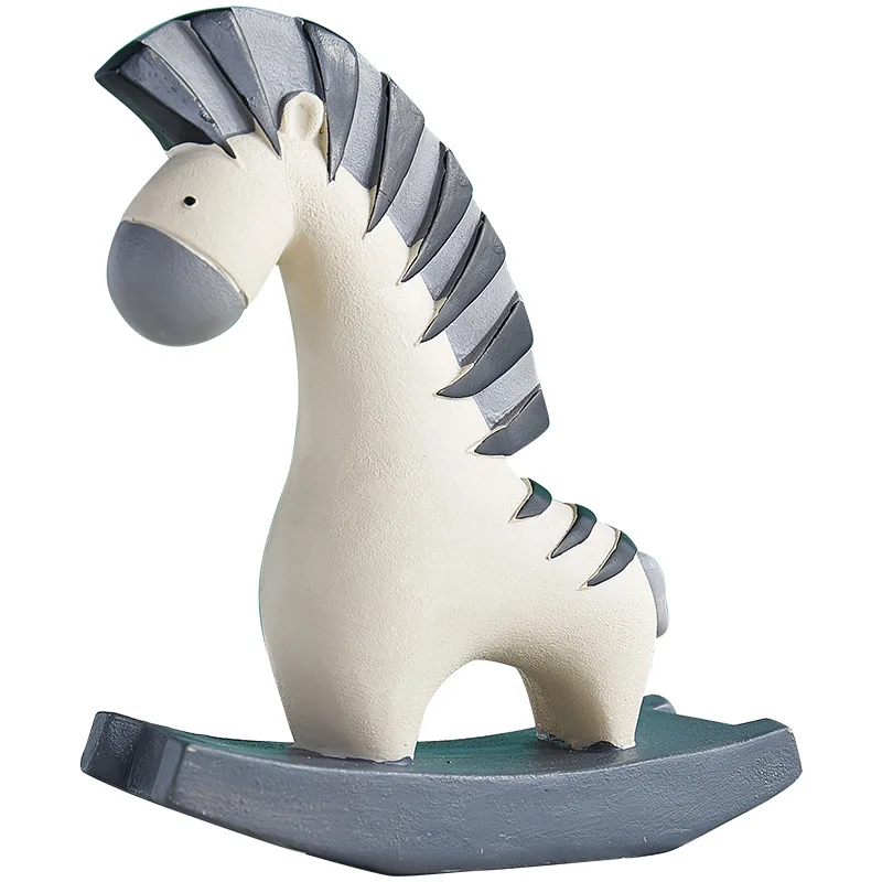 

Cartoon cute resin zebra ornaments creative Nordic children's bedroom wall shelf decorations furnishings