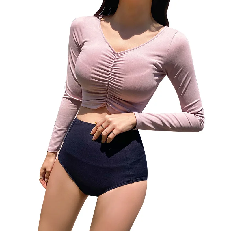 

Rashguard Swimwear Women Long Sleeve Bathing Suit Rash Guard Windsurfing Diving High Waist Suits Female Surfing Suit