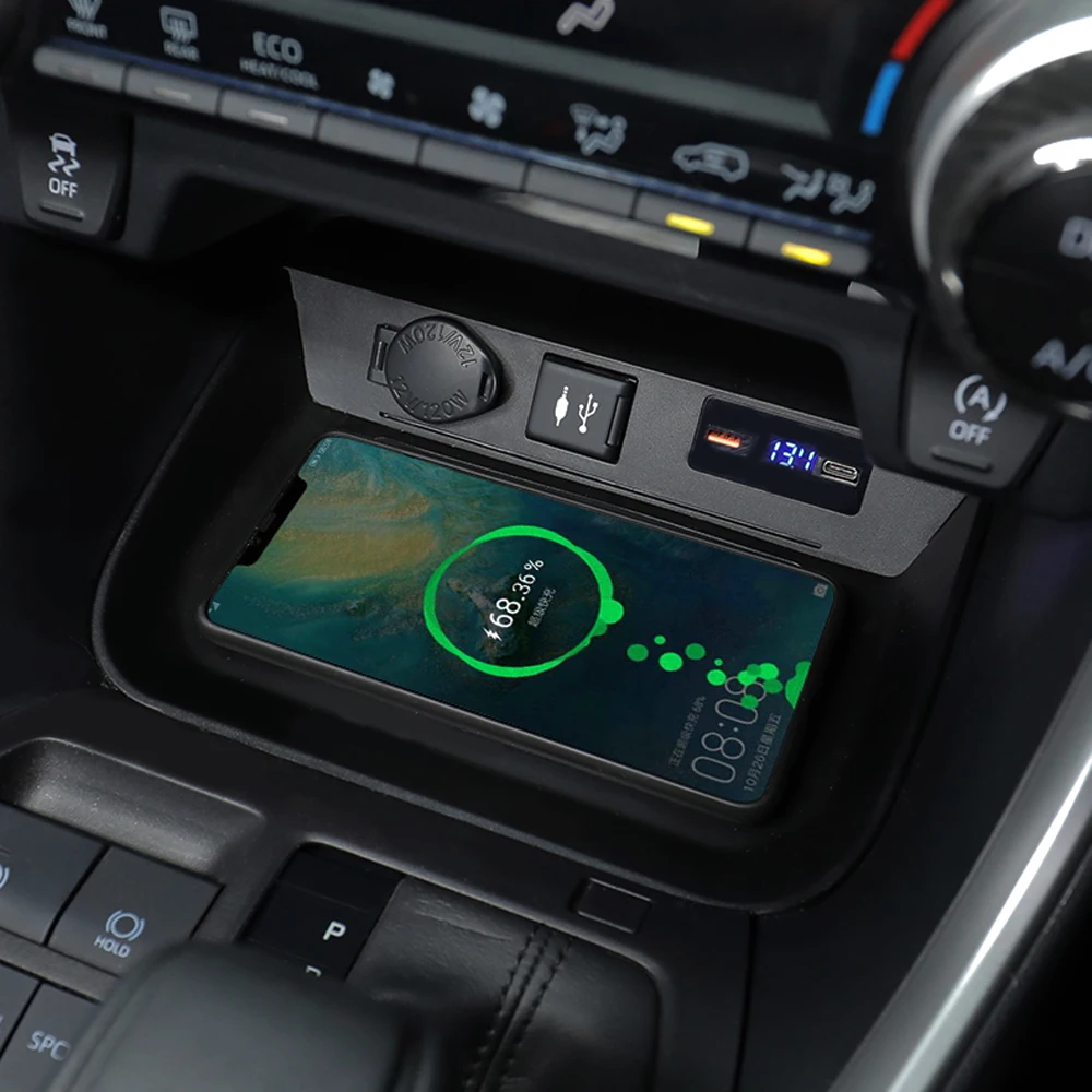 

Подходит для Toyota RAV4 XA50 2019-2021 автомобильные аксессуары мобильный телефон 15 Вт QI Беспроводное зарядное устройство адаптер держатель для быст...