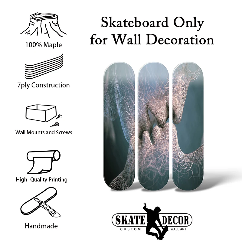 Настенный скейтборд Blue Love Kiss деревянный знак абстрактные декоративные доски