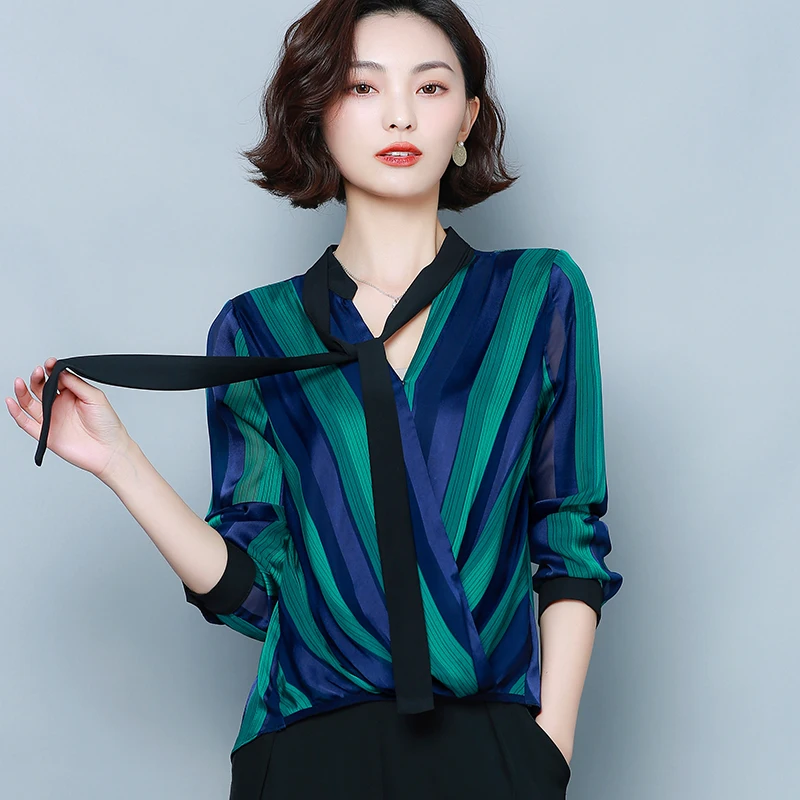 

COIGARSAM Fashion blouse women New Spring Korea Style Office Lady Full Sleeve Loose blusas womens tops and blouses 200