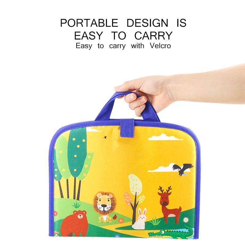 

IKAUOIE Portable Water Drawing Book & Magic Pen Travel Doodle Book Reusable Painting Coloring Board Educational Toys for Kids