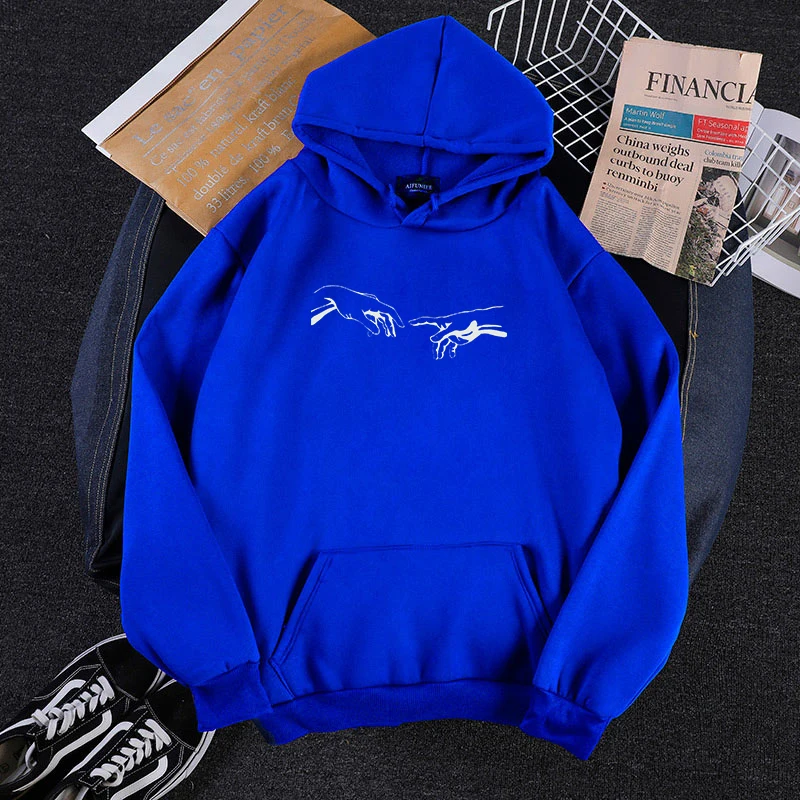 Зимняя Толстовка Skuggnas Creation Hands Line свитшоты поп арт Милый джемпер наряды с Tumblr