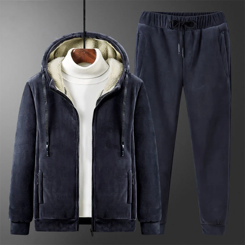

Men's New Thicken Warm Hoodies and Trousers Two-Piece Suit 2-Piece Set Of Sports In Winter