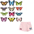 Термопереводные наклейки на одежду, с цветными рисунками бабочки, в полоску, сделай сам, футболка, моющиеся наклейки на одежду, декор в виде бабочки