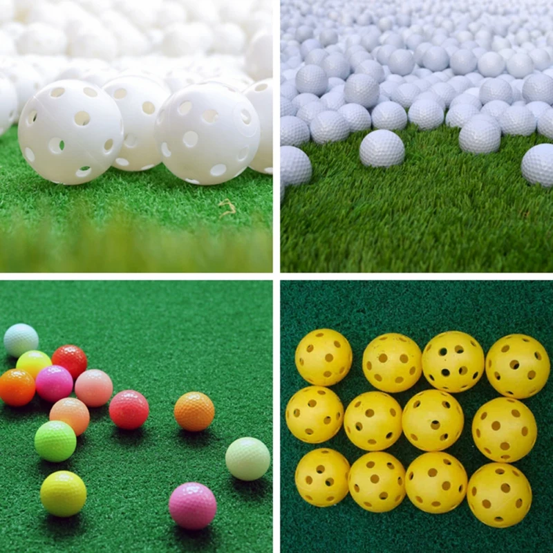 

12Pcs Plastic Whiffle Airflow Hollow/Solid Golf Practice Training Balls Outdoor Indoor Putting Green Target Backyard Swing Game